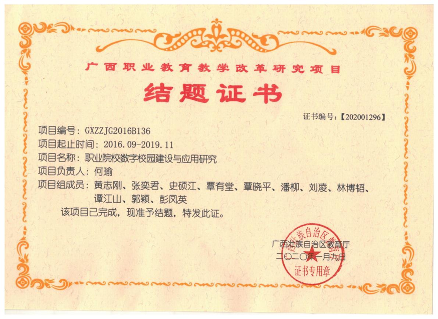 结题证书