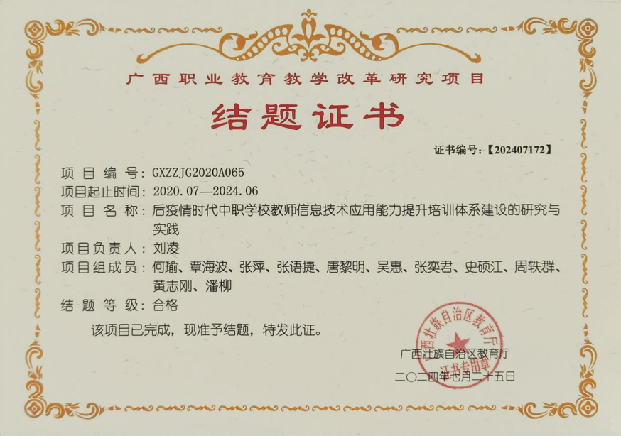 结题证书