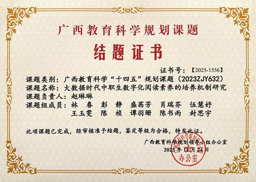 结题证书